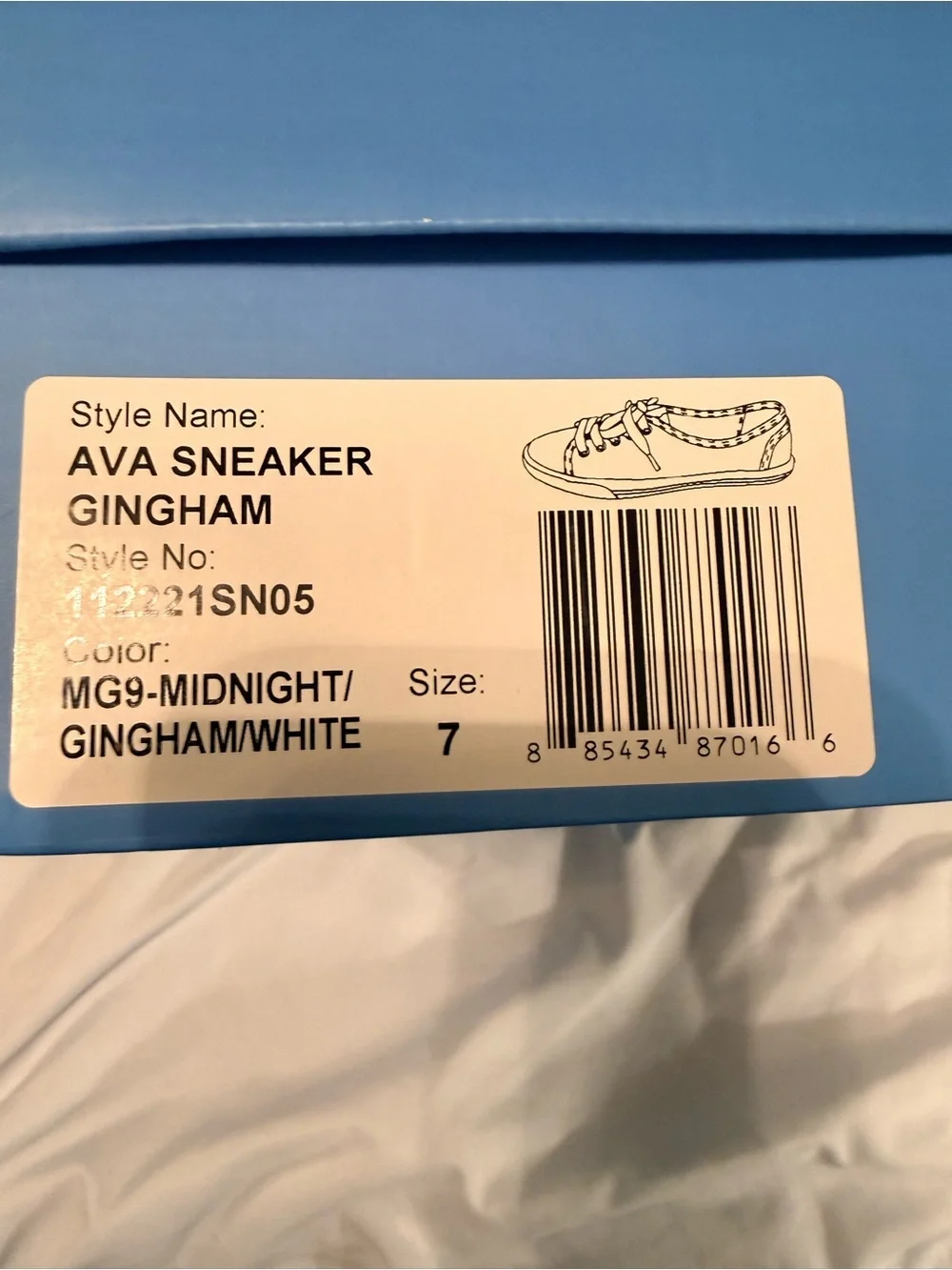 Jack Rogers Ava Gingham Sneakers Navy & White – Size 7 – NEW